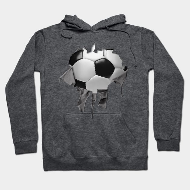 Shredded, Ripped and Torn Soccer Hoodie by eBrushDesign